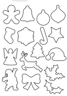 a paper cutout with different shapes and sizes for christmas trees, snowflakes, and other holiday decorations