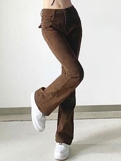 ⚡️Buy Vintage Corduroy Flare Leg Pants Brown L under $36.00 in Pants Online. Style: Casual/Street/Y2K/Vintage. Color: Brown. Main Material: Polyester, Cotton. Fit Type: Flare Leg. Design: Shaped to a flare-leg fit, with functional pockets, zip & button fastening at front, and multi belt loops design.. ✓2022 SPRING DROPS✓Free Shipping on all orders over $59. Check reviews and order Vintage Corduroy Flare Leg Pants today.