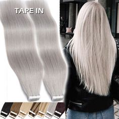 ad eBay - Item type: skin weft hair, tape in human hair extension. Use Warm Water To Wash The Hair With Shampoo, Rinse It Dye Out Of The Extensions. If You Want To Dye Red,Blue,Etc. Hair texture: Silky straight hair. Gray Hair Extensions Grey Silver, Silky Straight Hair, Hair Tape, Hair Extensions Best, Thick Skin, Remy Human Hair Extensions, Hair Texture, Hair Weft, Wigs Hair Extensions