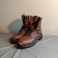 These are pre owned. There is scuffing on the toe area and some areas on the tongues. They are in very good physical condition. The label is in the pictures. Work Boots Men, Red Wing, Mens Shoes Boots, Red Wings, Lace Boots, Work Boots, Boots Men, The Label, Shoes Mens