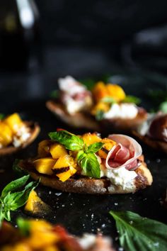 the cover of burrata, prosciutto and peach toast