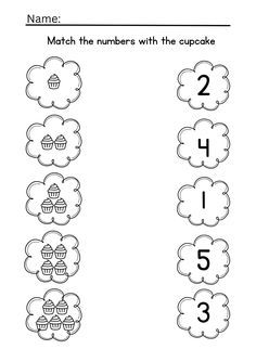 worksheet for counting the numbers with cupcakes