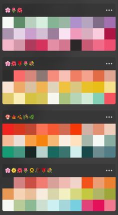 the color palettes are all different colors