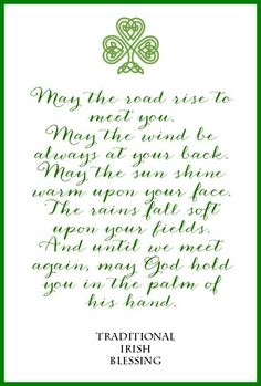 the irish blessing card for st patrick's day