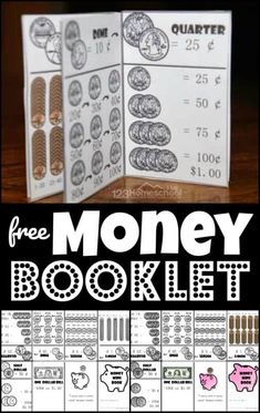 money booklet for kids to practice counting