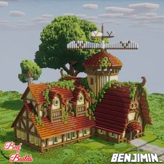 Scarletvine Mill 🌺🌾 Another exciting collab between Benji and Beef, The perfect place to grind your grain in a windswept village! 🫶 Some of you may even remember this build from our collab stream from last week! 🙌 Show some love and support if you like what you see <3 _____________________________________ 🪷FOLLOW @beef.builds and @Official_Benjimin for more! 🌱COMMENT to tell me what you think! 🌿LIKE and SAVE to show me your support! _____________________________________ 🥨Built on @baker... Minecraft Mill, Minecraft Stores, Minecraft Camp, Aesthetic Minecraft Builds, Minecraft Horse, Play Bakery, Cottagecore Minecraft, Easy Minecraft Houses