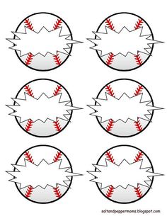 four baseballs that have been broken and are in the shape of an egg with red stitches