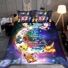 Eevee Moon Bedding set available in T-shirt, hoodie, tank top, longsleeve, multi color and size S M L XL XXL 3XL 4XL 5XL. Shipping from the US. Easy 30 day return policy - Shop now! 6.1-ounce, 100% cotton .Double-needle neck, sleeves and hem; Roomy Unisex Fit. Ash is 99% cotton, 1% poly; Sport Grey is 90% cotton, 10% poly; Dark Heather is 50% cotton, 50% polyester .Decoration type: Digital Print. Made by Gildan Moon Bedding, Pokemon Bedding, King Fashion, Pokemon Eevee, Personalized Bedding, Types Of Beds, Quality Bedding, Single Bed, King Beds