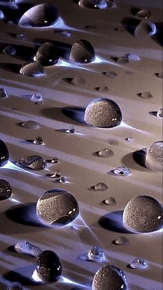 some water droplets are floating on the surface