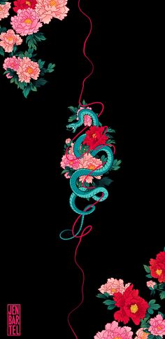 Thomke Meyer, Jen Bartel, Tekken Wallpaper, Amoled Wallpaper, Floral Snake, Snake Wallpaper, Amoled Wallpapers, Snake Art, Witchy Wallpaper