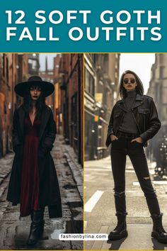 Ready for a style refresh? Check out these 12 soft goth-inspired outfits that seamlessly mix classic gothic charm with modern fall trends. Gothic Fashion Modern, Goth Fall Outfits, Soft Goth Outfits, Style Your Clothes, Edgy Work Outfits, Modern Goth, Soft Goth, All Black Outfit