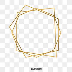 a golden geometric frame on a white background