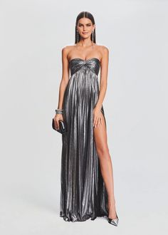 Zoa Dress – Retrofete Gunmetal Bridesmaid Dresses, Summer Prom Dress, Best Formal Dresses, Silver Prom Dress, Australia Clothes, Simply Dresses, Strapless Neckline, Prom Dress Inspiration, Inner Goddess