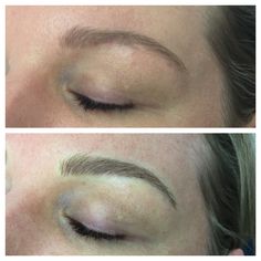 Brow Embroidery immediately after first session, building strength in the right places