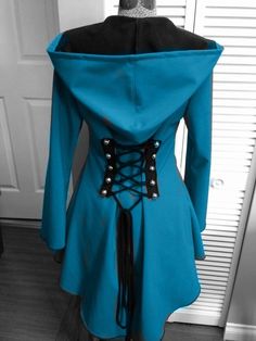 I'm going to make an outfit like this.how many likes can I get for me do to this?the goal is 100 Jacket For Women Fashion, Raincoat Outfit, Lace Hoodie, Black Overcoat, Blue Corset, Long Sleeve Coat, Coat Outfit, Raincoats For Women, Long Sleeves Coats