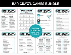 the bar crawl game bundle includes games, drinks and instructions