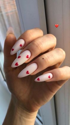 February Nails, Brittle Nails, Luxury Nails, Heart Nails, Pretty Acrylic Nails, Valentine's Day Nails