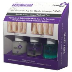 Nail Tek nail recovery kit for weak, damaged nails. Intensive therapy 4, foundation 4, renew. The ultimate nail recovery kit - perfect for your nail type. Nail Tek best sellers in all-in-one kit containing essentials to help restore your damaged nails and toes! Benefits: Foundation 4 - fills unsightly ridges and nail damage while strengthening the natural nail. Xtra 4 improves weak and damaged nails. Renew cuticle oil nourishes and conditions the cuticle. Size: 0.5 fl oz.  Color: Clear. Growing Nails, Nail Care Kit, Peeling Nails, Nail Tek, Weak Nails, Damaged Nails, Popular Nail Designs, Nail Type, How To Grow Nails