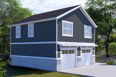 a two car garage is shown in this artist's rendering