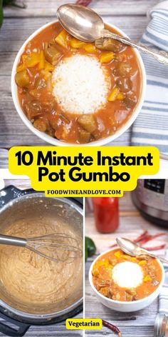 10 minute instant pot gumbo recipe that is easy to make and delicious for the whole family