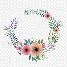 watercolor flowers and greenery on a transparent background png clipart rp