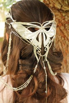 Lord Of The Rings Arwen, Coronation Crown, Elf Crown, Pale Blonde Hair, Lotr Wedding, Lotr Costume, Butterfly Crown, Elven Jewelry, Back View