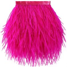 pink ostrich feather purse on white background