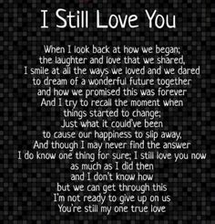 i still love you poem on black background