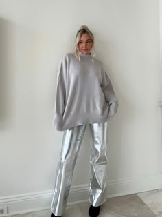 Details: Metallic pants Wide leg Belt loops Size + Fit: Model is 5'4 Wearing size medium Fabric + Care: 80% PU 20% polyester Shipping + Return: Free US ground shipping on orders $100+ We offer free returns and a refund in the form of store credit with items not worn within 10 days of delivery For more info on returns visit our returns page Metallic Pants Nordstrom, Luxury Metallic Pants For Night Out, Luxury Metallic Pants For Spring, Luxury Silver Bottoms For Summer, Cheap Metallic Pants For Party, Luxury Silver Chic Bottoms, Luxury Silver Metallic Bottoms, Luxury Metallic Shiny Bottoms, Luxury Shiny Silver Bottoms