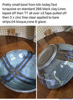 two pictures of a bowl on a table with text describing how to clean it and how to use it