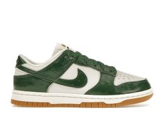 Check out the Nike Dunk Low LX Gorge Green Ostrich (Women's) available on @StockX Iconic Sneakers, Dunk Lows, Nike X Travis Scott, Sneaker Culture, Classic Branding, Nike Gold, Nike Models, Dunks Nike, Adidas Spezial