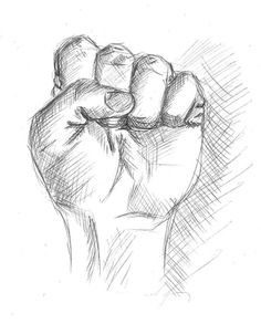 a pencil drawing of a fist