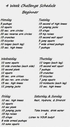 the four week challenge schedule for beginners to learn how to use it in their homes