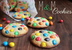 cookies with m & m candies and milk