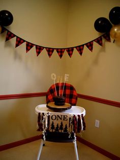 a birthday cake on top of a small table