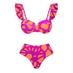 Description:Summer heats up with our Sexy Printed Bikini Set. exuding a vibrant tropical vibe that perfectly captures the essence of the season. Against a bright orange undertone. the hot pink rope print adds an electrifying touch to this ensemble. The push-up sweetheart neck swim top boasts underwire molded cups for both enhanced support and comfort. Playful flouncy shoulder straps enhance the fun factor. while the clasp closure at the back guarantees a secure fit. The high-waisted bikini bottom. offering moderate back coverage. strikes a seamless balance between boldness and chic style. Elevate your beach appearance with this statement-making set that truly embodies the spirit of alluring summer days. Size (in) Bust Waist Hip S 32-34 24-26 34-36 M 34-36 26-28 36-38 L 36-38 28-30 38-40 Hot Pink Swimsuit, Vintage Swimsuit, Vintage Swimwear, Coverup Skirt, Corset Mini Dress, Beach Skirt, Pink Swimsuit, Beach Outfits, Print Swimsuit