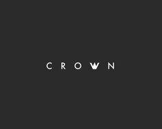 the word crown is shown in white on a black background, and it appears to be made