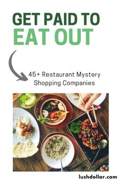 the cover of get paid to eat out, featuring plates of food and chopsticks