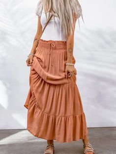 High Waisted Tiered Maxi Skirt – Chase the Butterflies High Waisted Maxi Skirt, Orange Tie, Tiered Maxi Skirt, High Waist Skirt, Skirt Fits, Fall Skirts, Club Dresses, Petticoat, Affordable Fashion