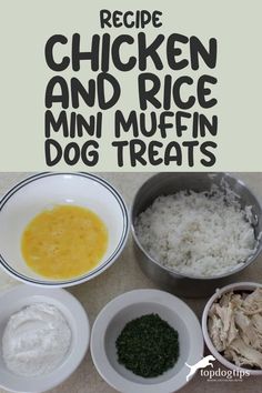 Recipe: Chicken and Rice Mini Muffin Dog Treats Muffins For Dogs, Rice Muffins, Dog Tips, Recipe Chicken, Chicken And Rice, Happy Dance, Dog Treat Recipes, Mini Muffins, Chicken Rice