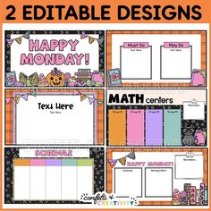 two editable calendars for teachers to print out and use on their own wall