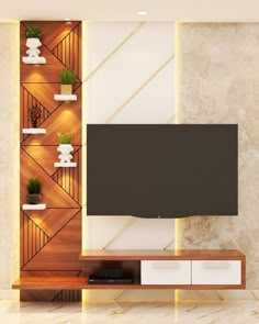 a flat screen tv sitting on top of a wooden entertainment center in a living room