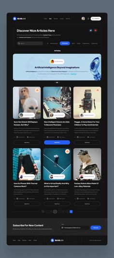 Welcome to my blog! Here, I showcase a sleek and modern responsive layout that ensures seamless navigation on all devices. With a focus on technology and artificial intelligence, my blog updates readers on the latest articles while maintaining a user-friendly design. Explore how responsive design enhances user experience and engagement! Blog Pages Webdesign, Blog Site Design Layout, Blog Webpage Design, Blog Ideas Design Website, Blog Page Website Design, Modern Blog Website Design, Blog Page Layout, Blogs Ui Design, Dark Mode Website Design