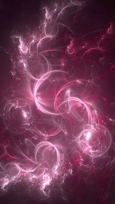 an abstract pink background with swirls and bubbles in the dark night sky, as seen from above