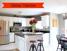 the kitchen is clean and ready to be used as a dining room or family room