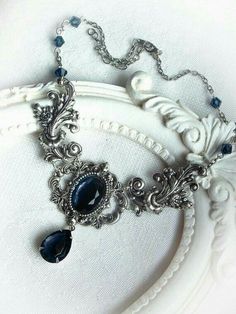 Victorian Choker, Bridal Statement Necklace, Necklace Sapphire, Necklace Gothic, Bridal Choker, Necklace Cross, Choker Jewelry, Necklace Layered, Gothic Victorian