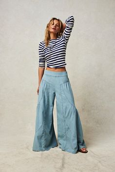 We The Free Dawn On Me Wide-Leg Jeans All Jeans, Free People Jeans, Light Blue Denim, Wide Leg Denim, New Wardrobe, Tube Top, Wide Leg Jeans, Boho Outfits, Wide Leg Pants