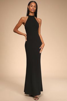 Gorgeous Black Dress, Mermaid Maxi Dress, Dress Graduation, Black Tie Dress, Black Halter Dress, Formal Dresses Gowns, Black Halter, Dresses 2024, Halter Maxi Dresses