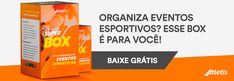 an orange box with the words organia eventos esporttivos? esse box e para voce