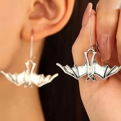 Gothic Style Hanging Bat Earrings. Perfect Halloween Style. Hanging Bat, Bat Earrings, The In Between, Dark Arts, Halloween Style, Goth Style, The Underworld, Halloween Fashion, Gothic Style